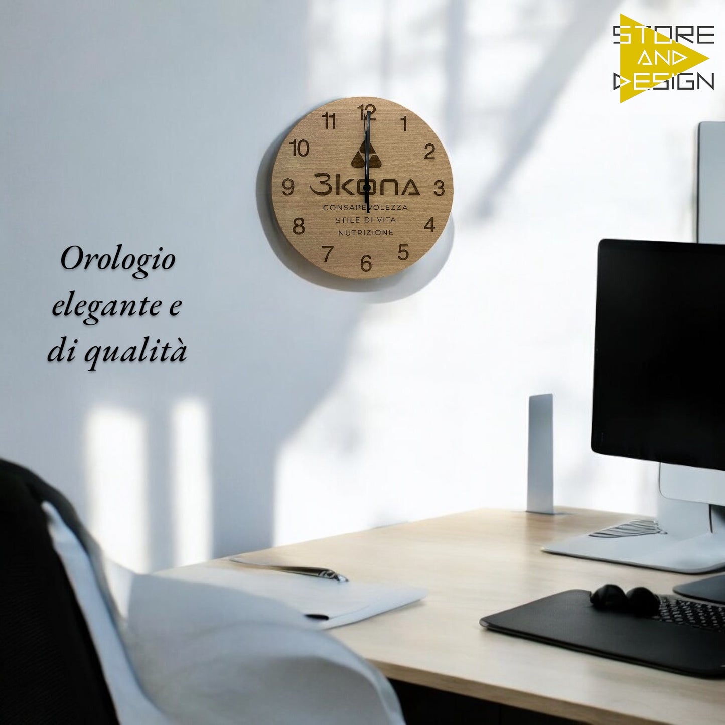 Foto o logo personalizzati su orologio da parete