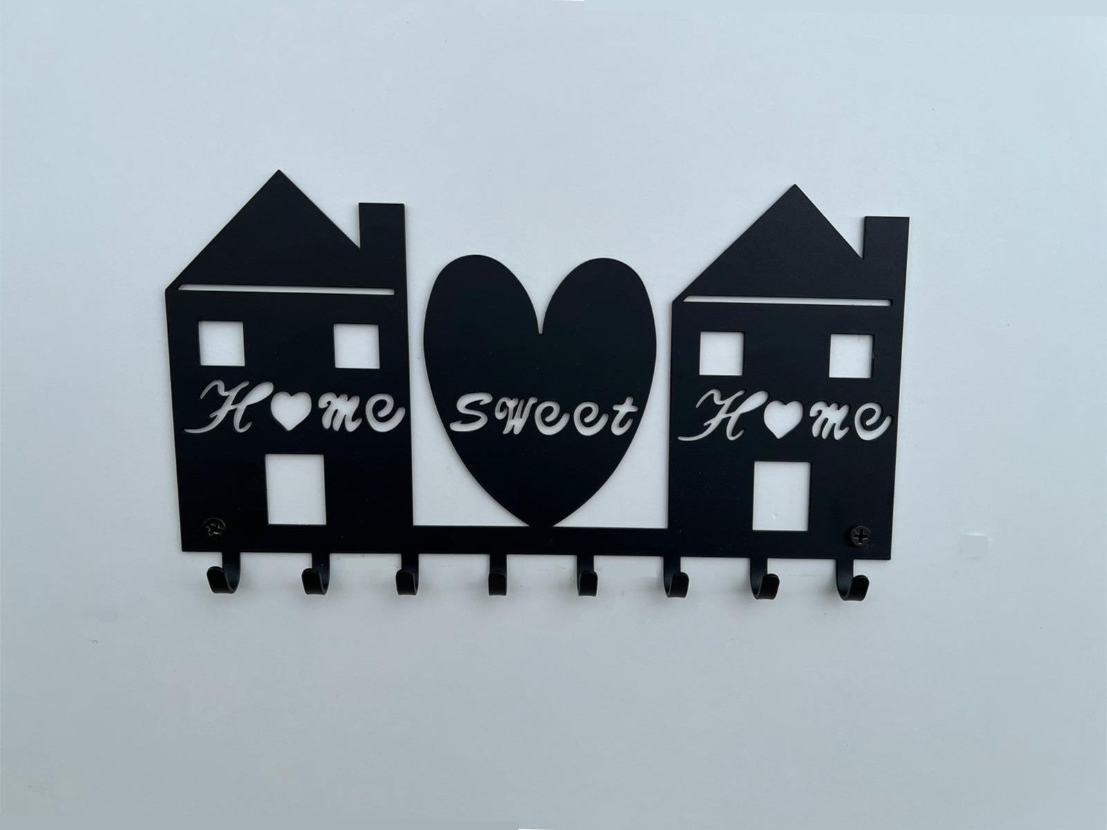 Portachiavi Da Parete Home Sweet Home - 10 Ganci Metallico, Design Moderno Per Ingresso - Foto 1