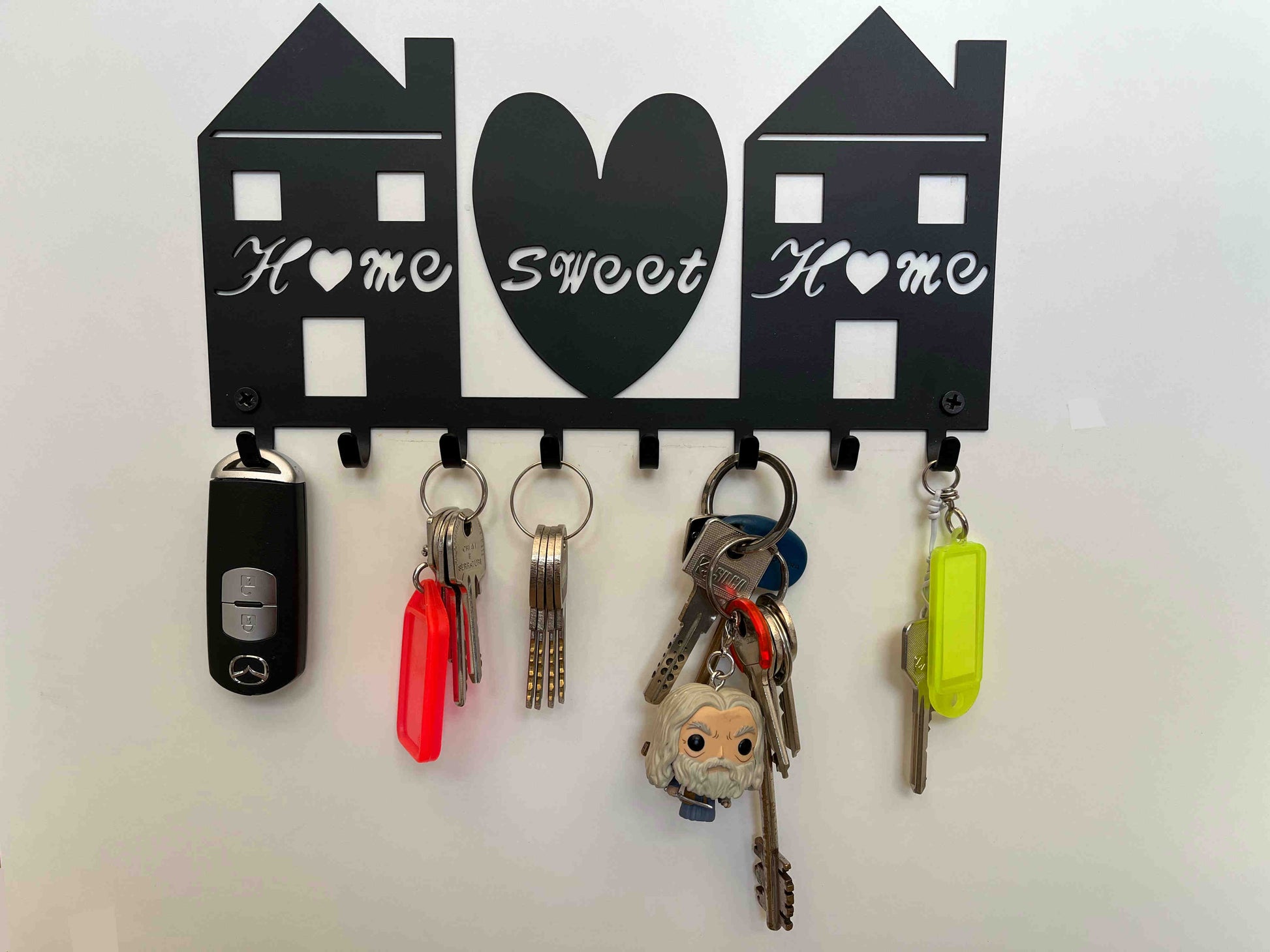 Portachiavi Da Parete Home Sweet Home - 10 Ganci Metallico, Design Moderno Per Ingresso - Foto 2