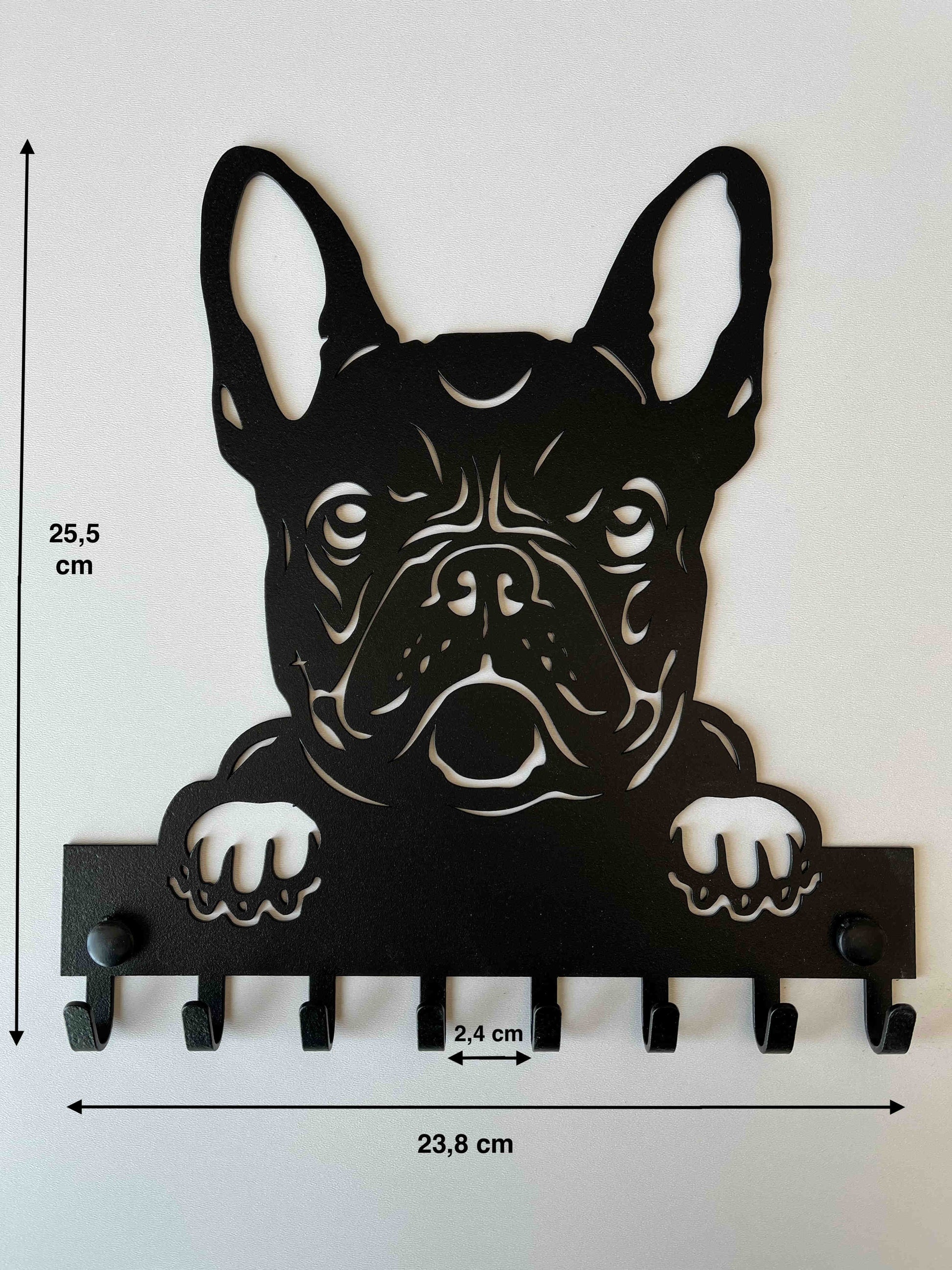Portachiavi cane bulldog francese nero e orma zampa - Donna - Acce Portachiavi cane bulldog francese nero e orma zampa - Donna - Acce