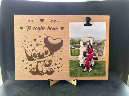 Portafoto in legno Stitch Disney