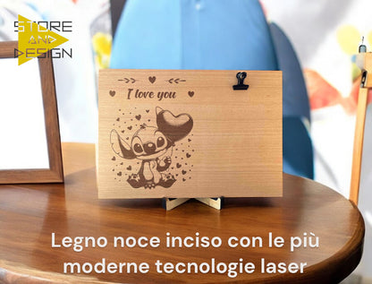 Portafoto in legno Stitch Disney I Love you
