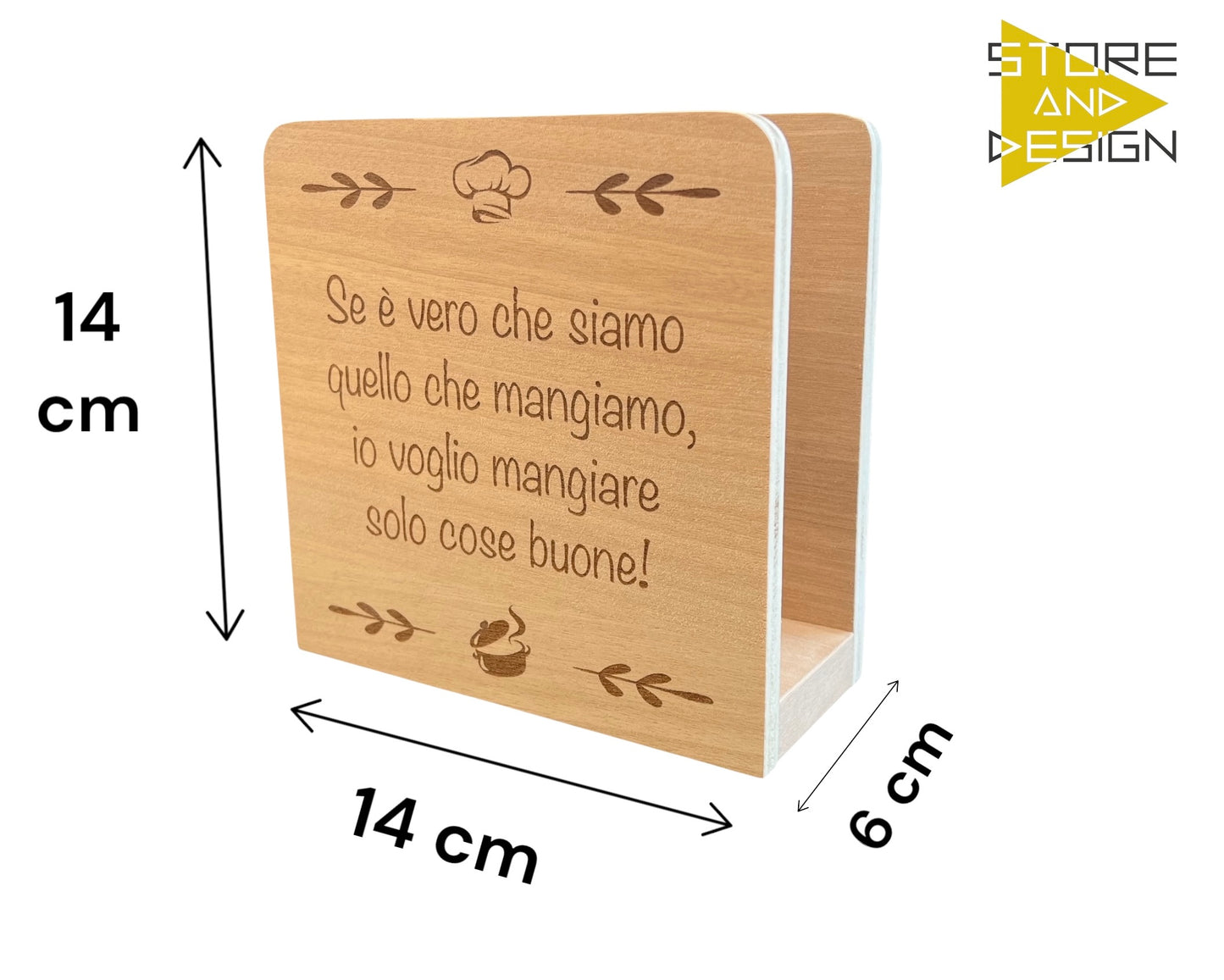 Portatovaglioli in legno inciso Buon Appetito!