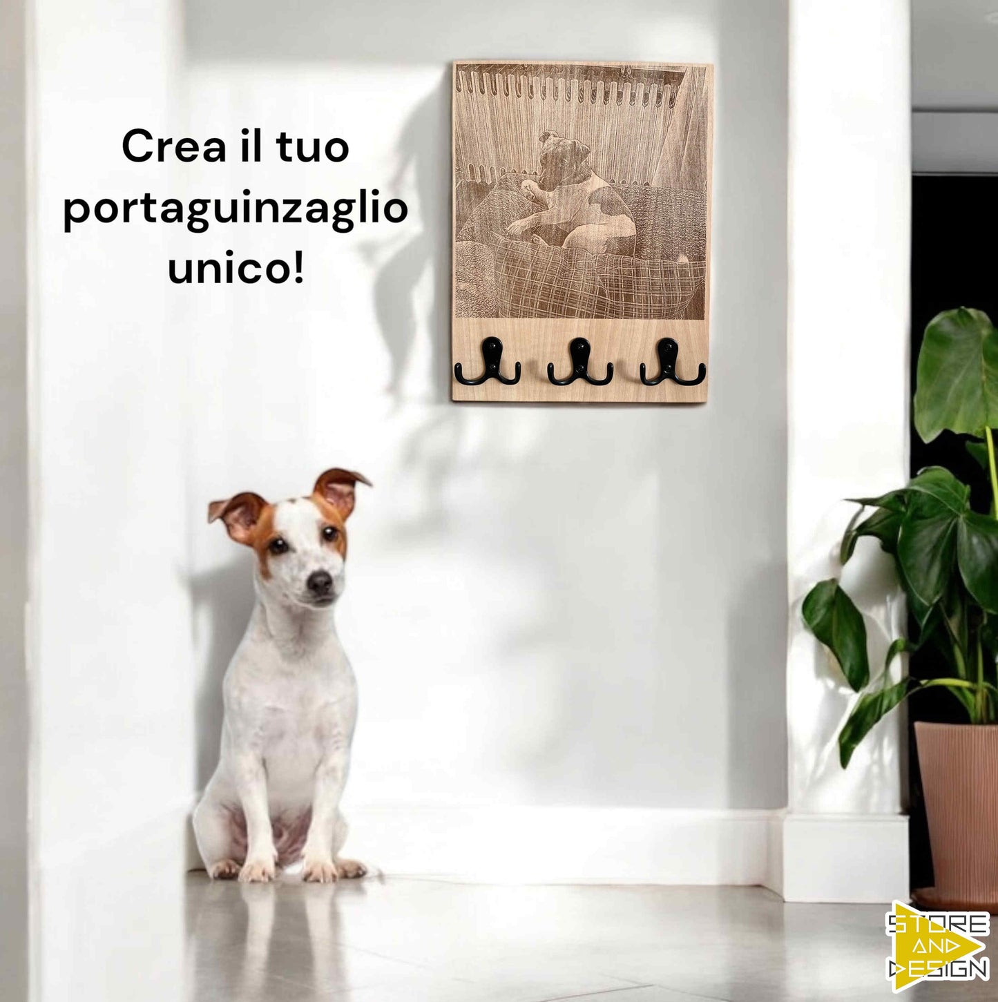 Porta guinzaglio da parete personalizzato