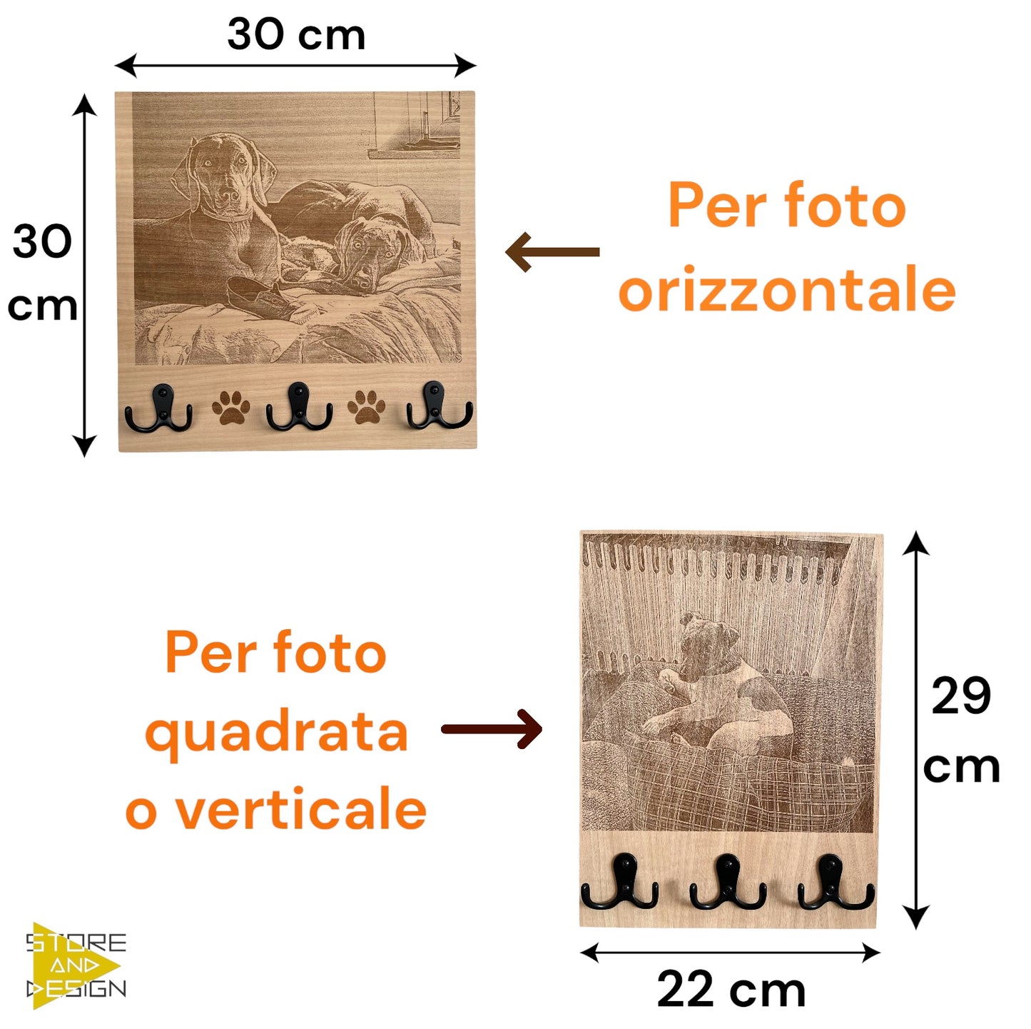 Porta guinzaglio da parete personalizzato