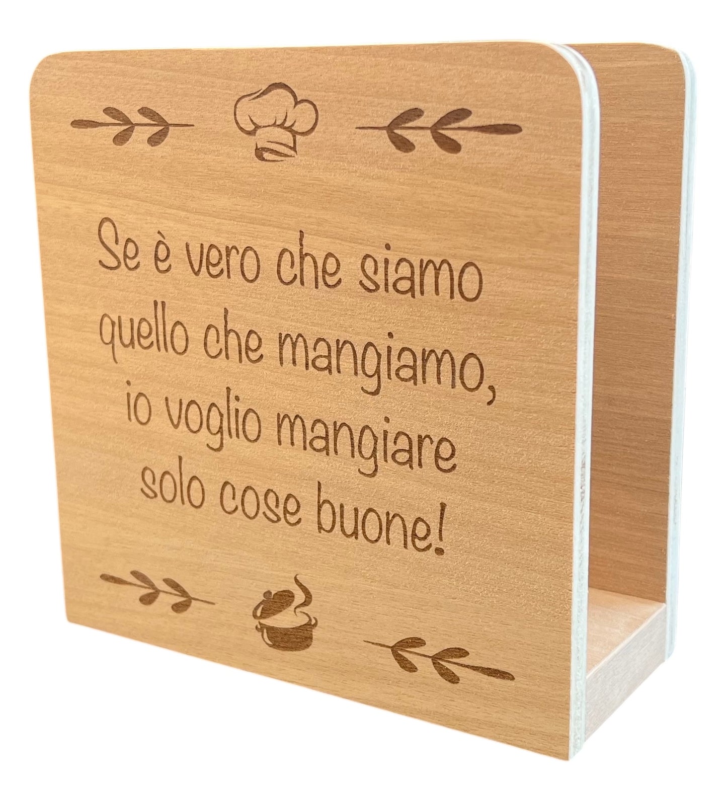 Portatovaglioli in legno inciso Buon Appetito!
